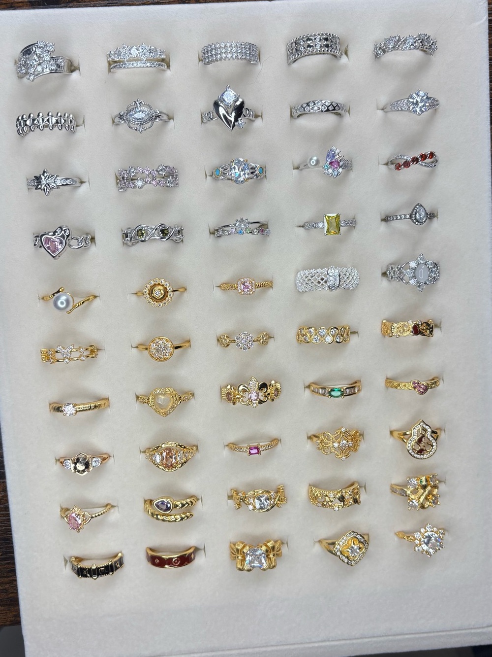 Mixed Gold and Silver Fashion Ring Set - Women Jewelry